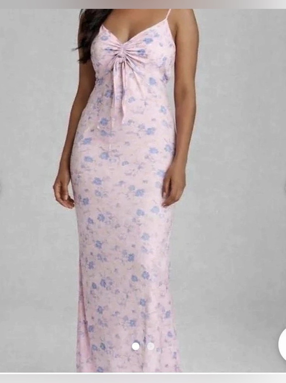 Wild Fable Women's Ruched Front Maxi Slip Dress Pink & Blue Medium